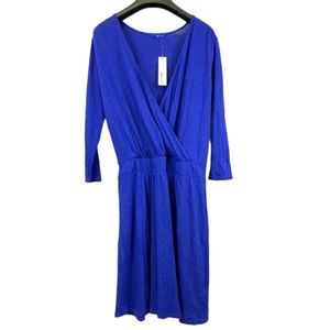 NWT LAmade Revolve Wrap Dress 3/4 Sleeve Blue Holiday Party Dress Size S